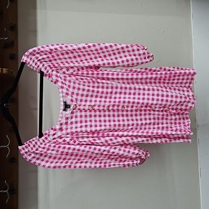 Torrid off the shoulder pink 💗 plaid size 1